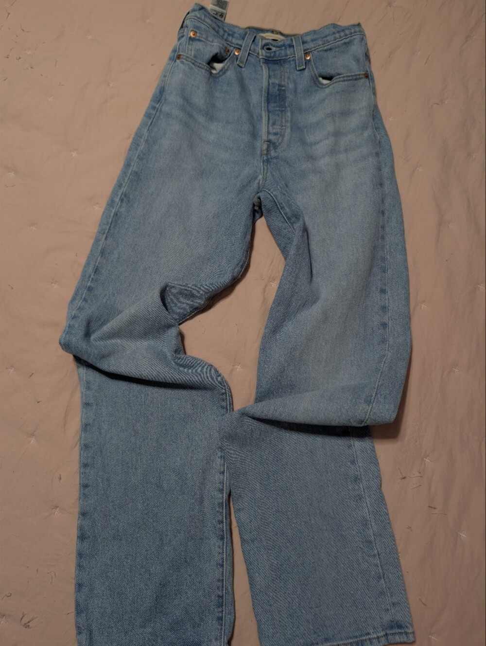 Levi's Premium Ribcage Straight Leg Jeans - Samba Tango Light Wash W26 L32